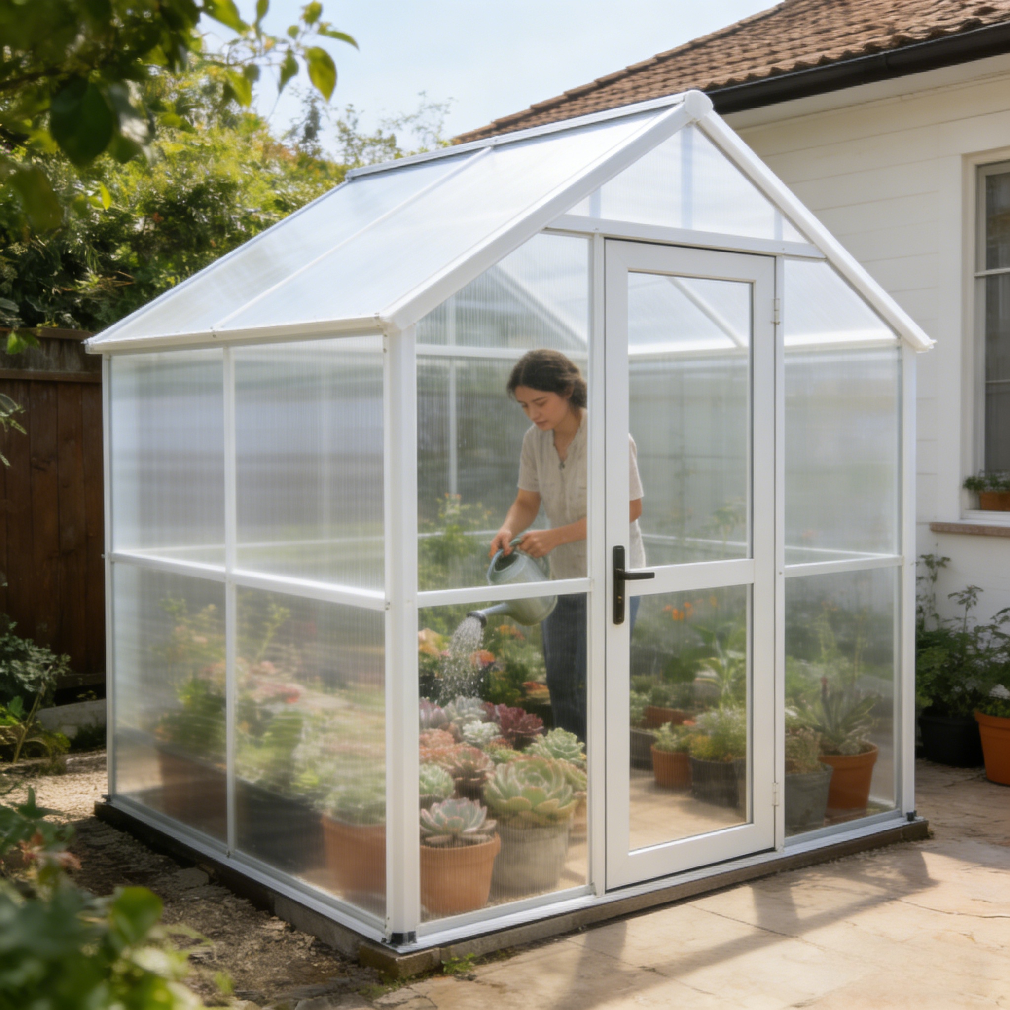 Image of 42pcs Of 41 Square Meters Polycarbonate Greenhouse Panels Featuring Double Web Hollow Chambers, Complete With Clamps And Z-clips, Suitable For And Temporary Winter Greenhouses
