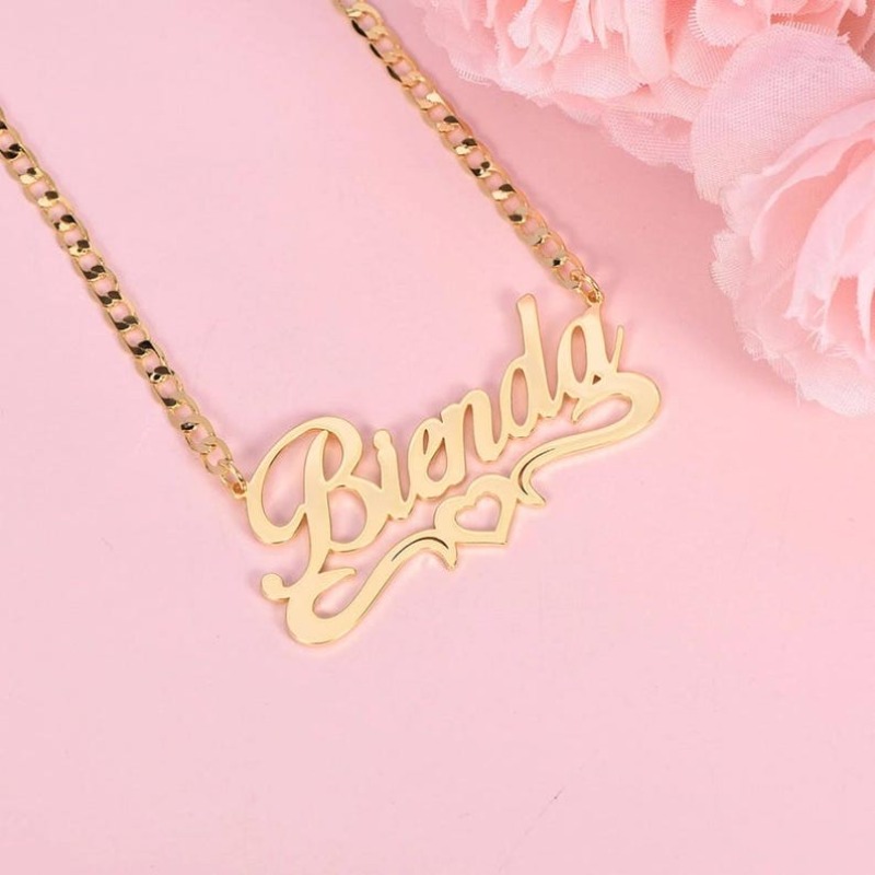 TEMU Customized Name Bamboo Earring Necklace Set, Bamboo Name Earrings, Name Necklace, Name Earrings, Jewelry Gift Set, Women's Personalized Gifts