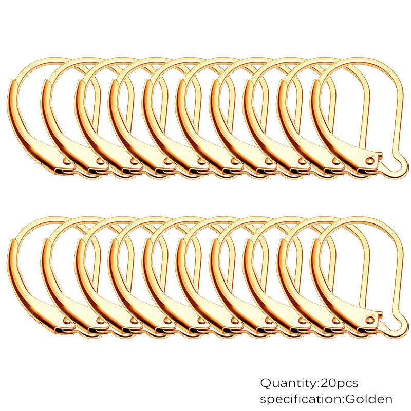 TEMU 10pz/20pz Chiusure a Leva per Orecchini | Fermagli per Filo Auricolare in Rame Ipoallergenico con Placcatura in Oro 18K, e Chiusura Liscia, per