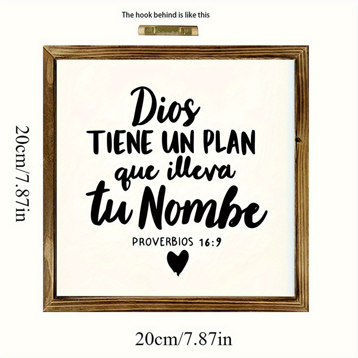 TEMU 2d Flat, 1pc Bilingual English/spanish Bible Verse Wall Art & Religious Plaque - 16:9 Scripture In English & Spanish - Framed Christian Decor
