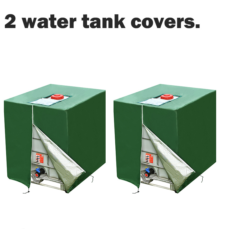 2pcs 1000l Ibc Container Cover Dustproof Uv Resistant Oxford Cloth Aluminum Foil Protective Cover