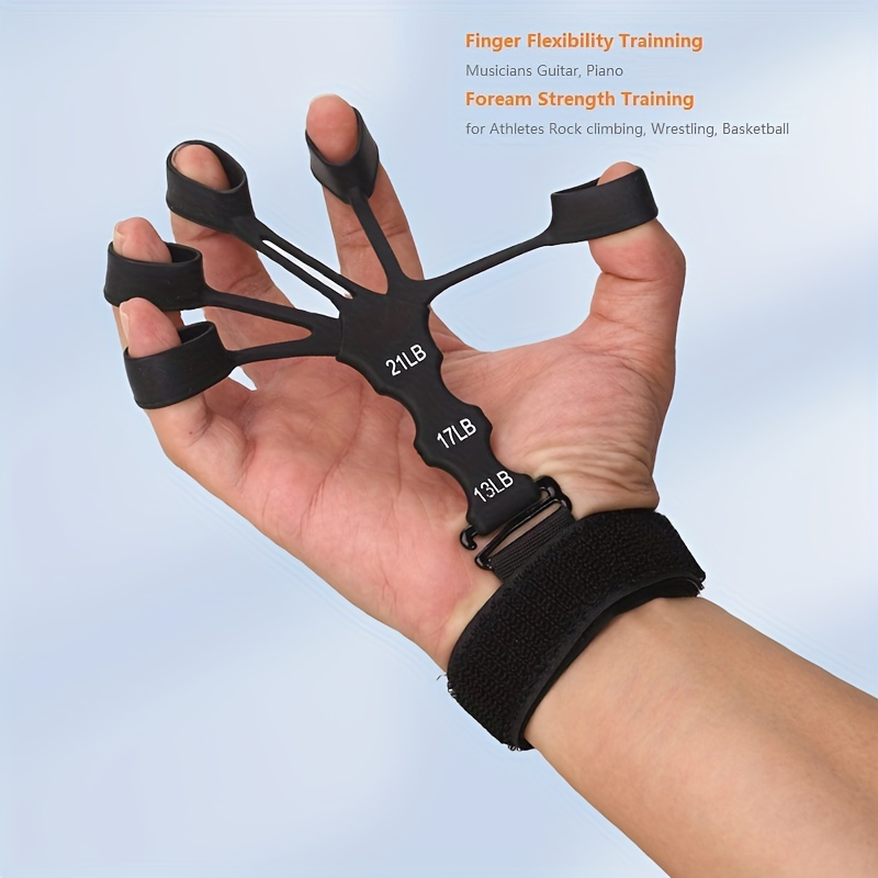 Finger-Strengthening Silicone And Stretch Bands with Wrist Support - Perfect for Hand Muscle Workouts And Grip Training.