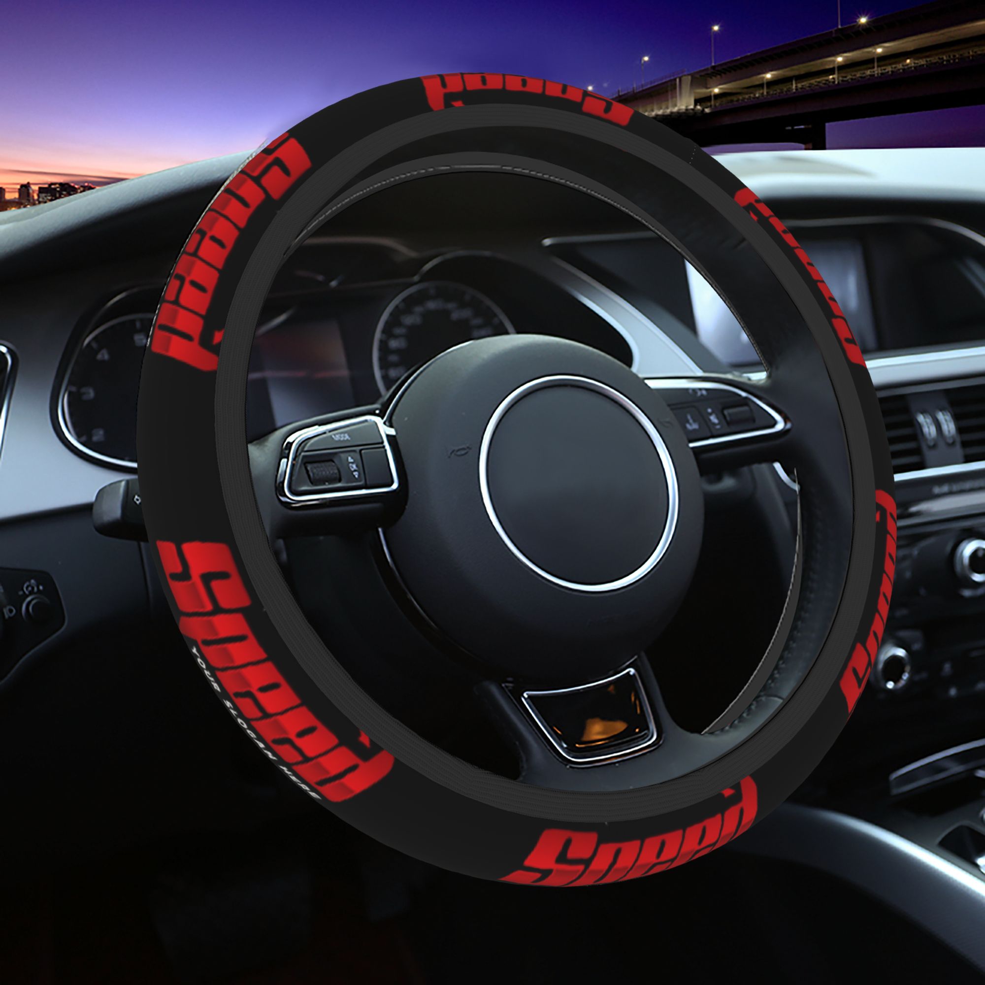 TEMU 1pc Cartoon Cool Logo Cool Logo Steering Wheel Cover Decorative Steering Universal Fit For Cars Stylish Auto Accessory For Women And Girls