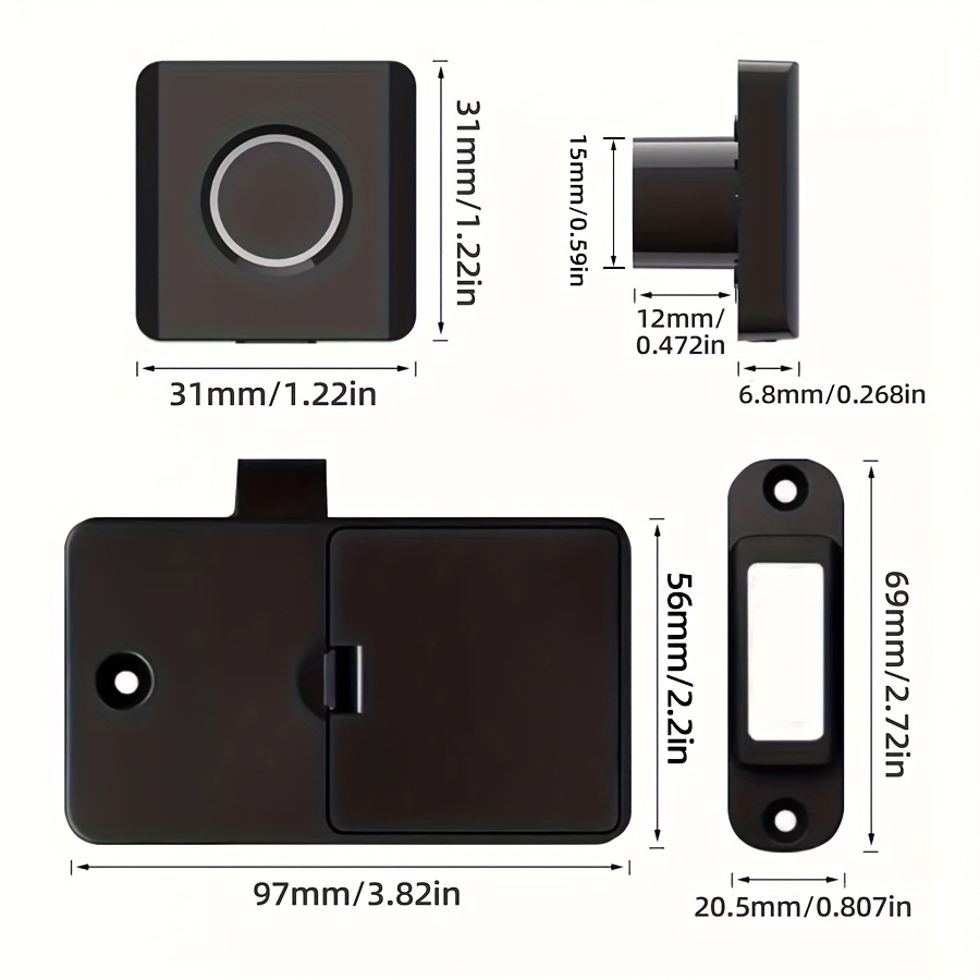 Smart Fingerprint Drawer Lock, Keyless Entry for Cabinets