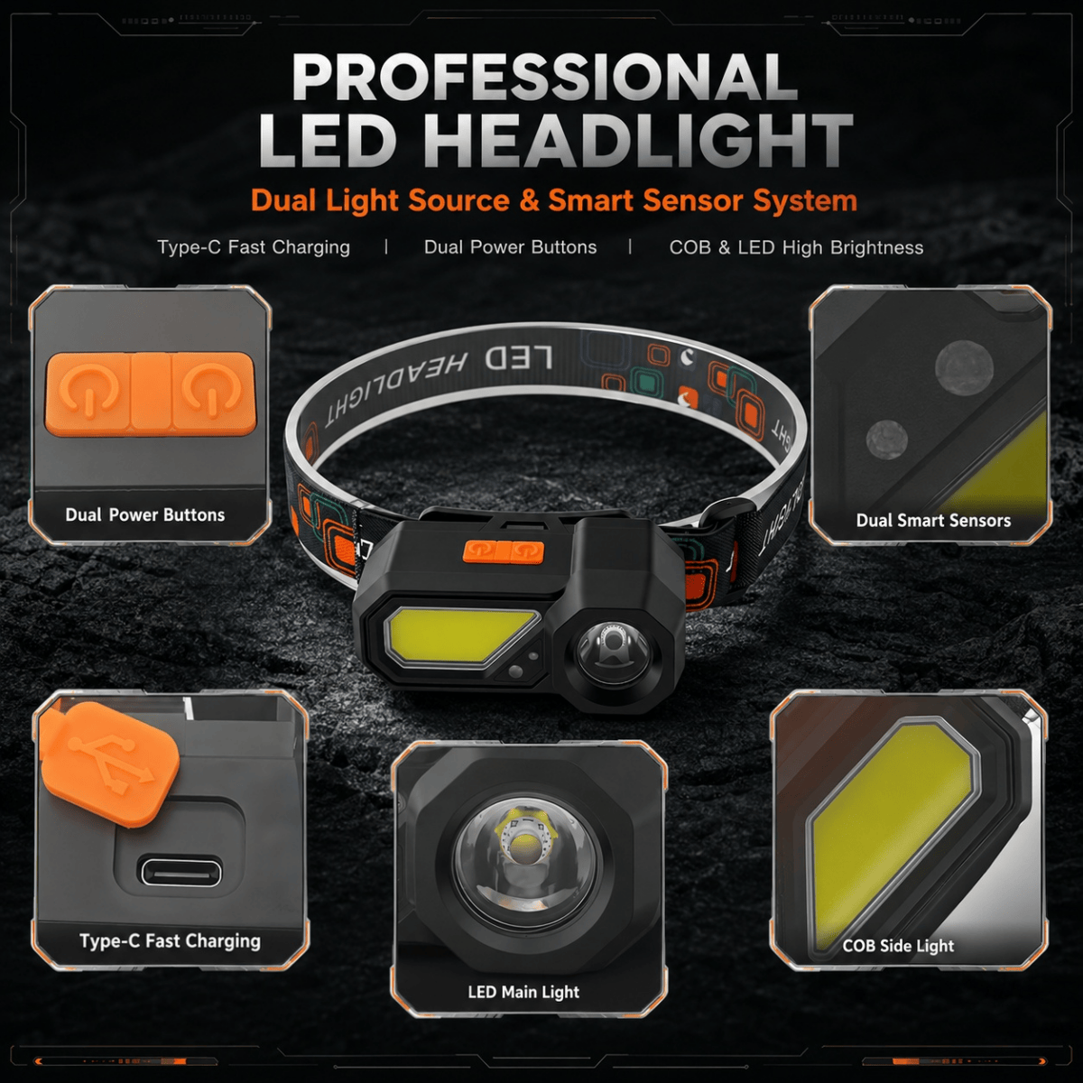 Portable USB Rechargeable Ultra Bright LED Headlight