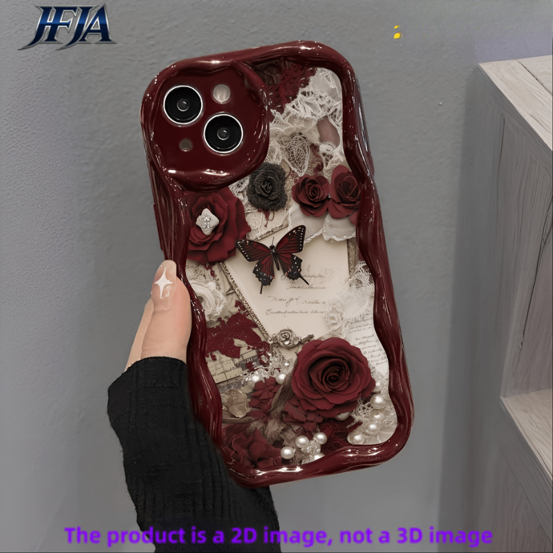 TEMU Phone Case - [2dflat] Lace Rose Pattern Phone Case Suitable For Iphone/14 Pro Max, Iphone 13/13 Pro/13 Pro Max Plus/15 Pro/15 Pro Max, Iphone
