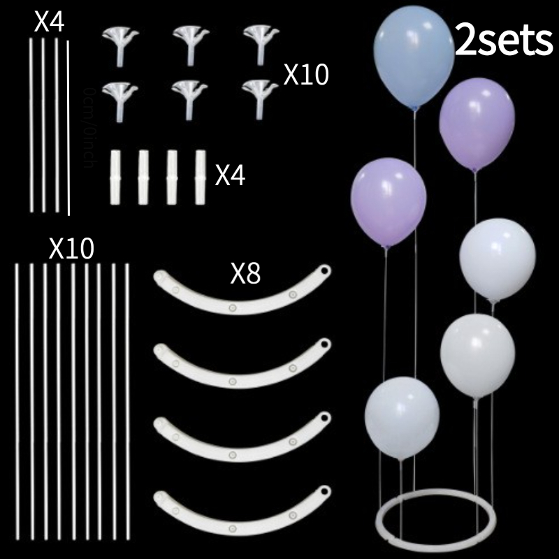 TEMU 2pcs Set - 70cm Tall Balloon Support Pole - A Balloon Frame That Can Hold 5 Balloons And Is Easy To Assemble, Suitable For Birthday Parties,