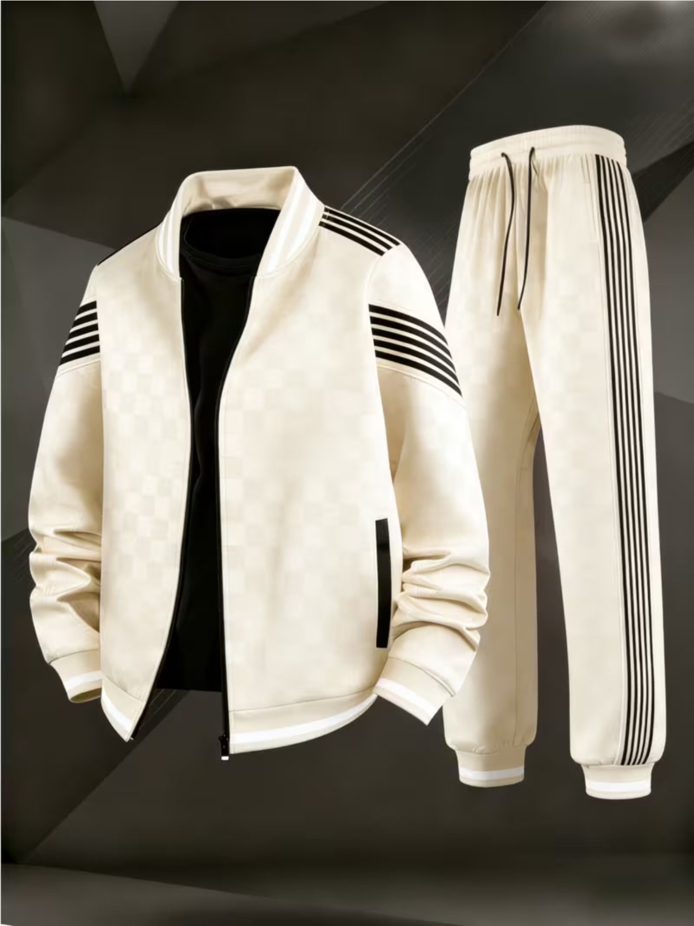 track jacket pants set mens fashion casual trendy sportswear with black   on sleeves and side   adult men casual wear sportswear