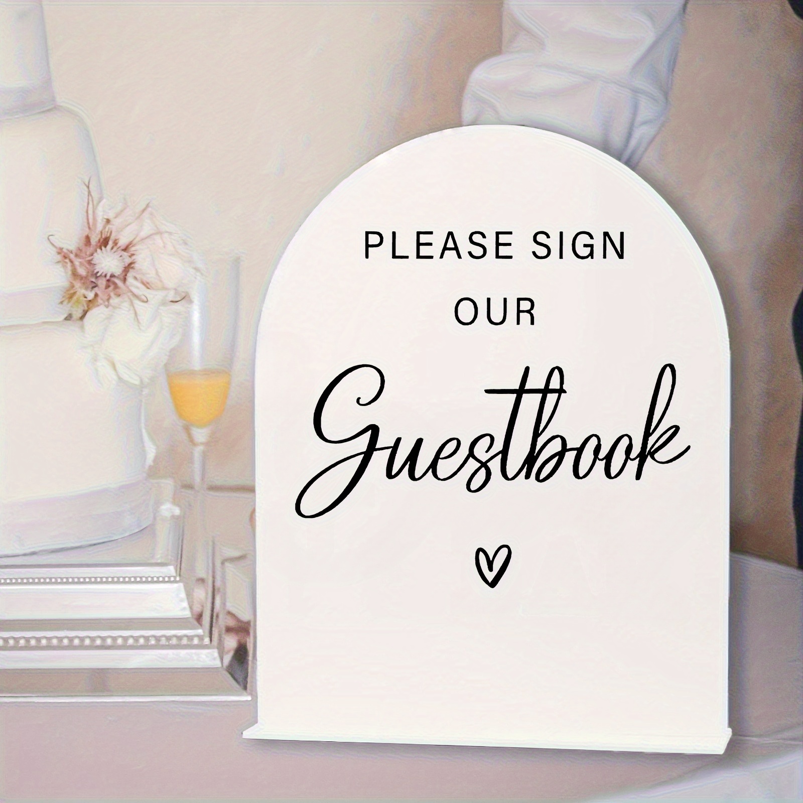TEMU 2d Flat, Country Wedding Guest Book Signature Board: Our Guest Book - 2d Printed Fun Acrylic Board, Vintage Reception Table Decoration, Guest