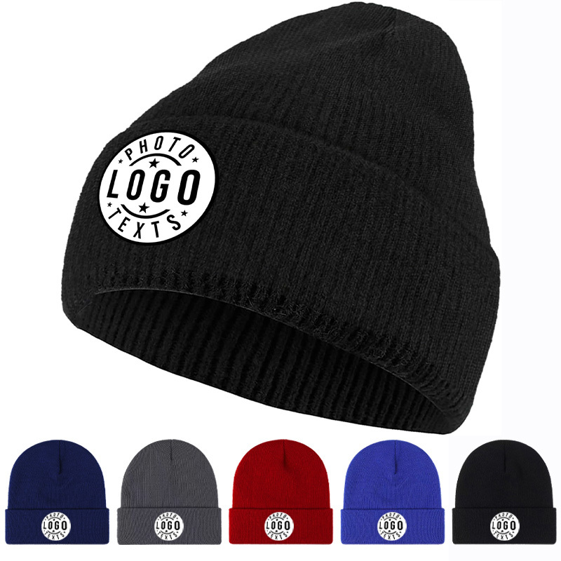 TEMU Chapeaux personnalisés, lot de bonnets d'hiver à avec imprimés, unisexes, chapeaux d'hiver chauds, bonnets personnalisables, de Noël parfait