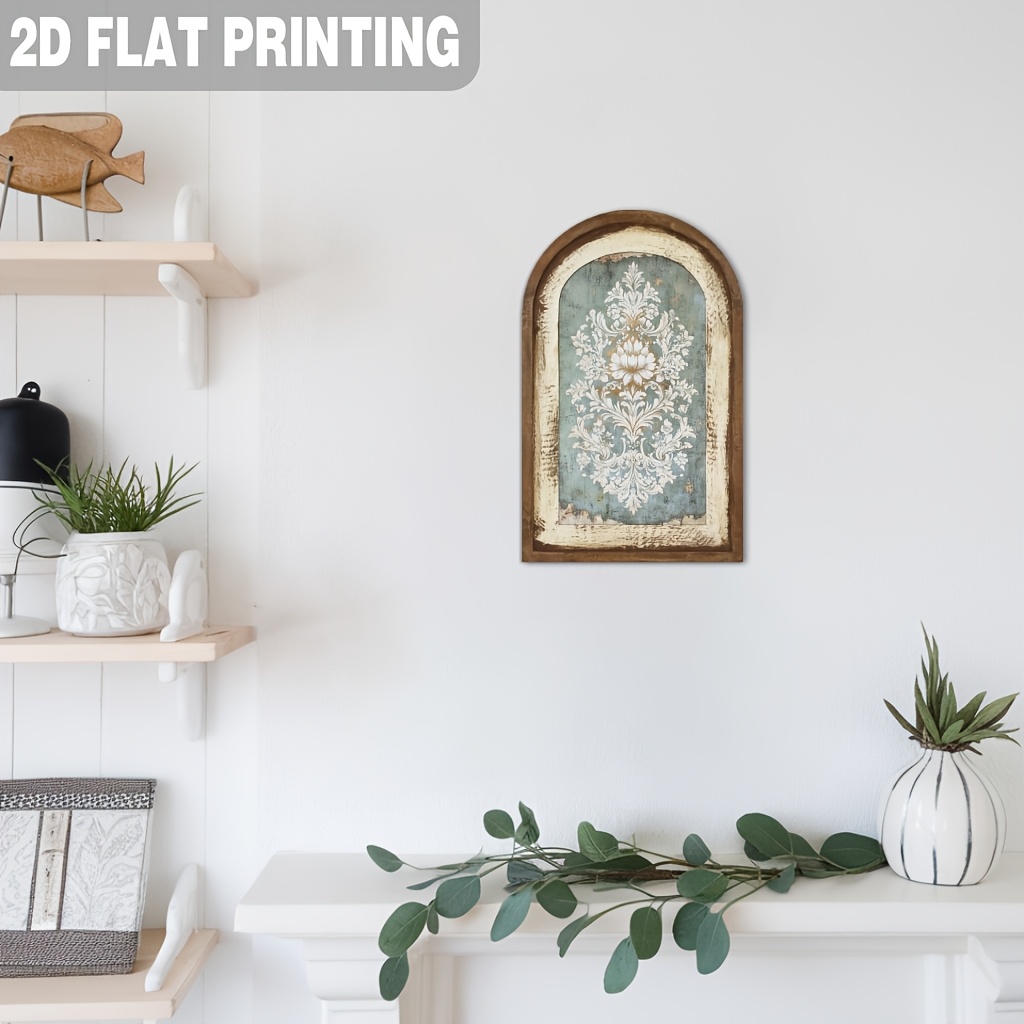 TEMU Piatto 2D, Piatto 2D Appeso a Parete ad in Legno con Decorazione Elegante Vintage, 1 pz, per Arredamento Casa, Decorazione da Parete in Stile
