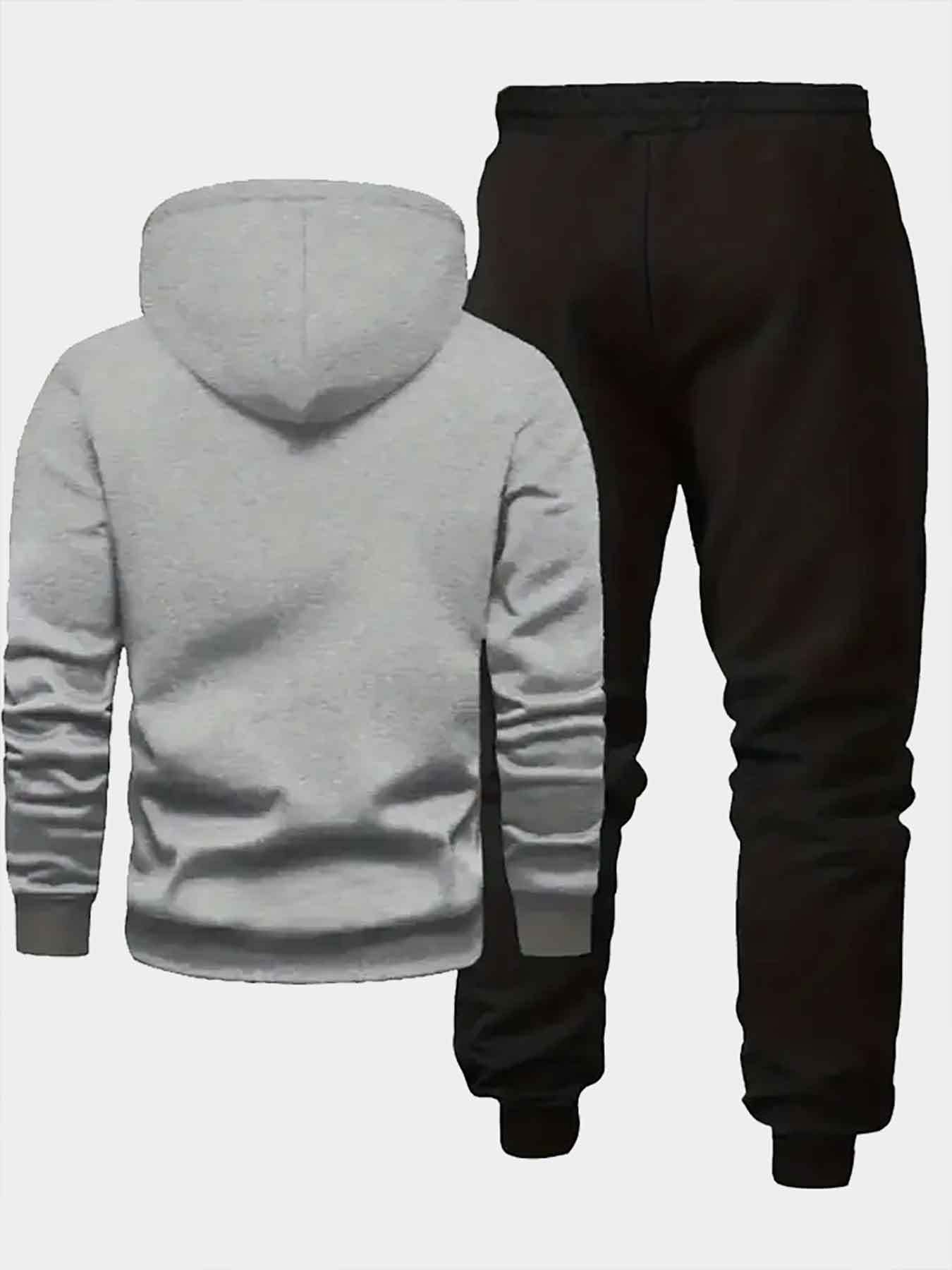 Heren hoodie en broek set met stijlvolle print