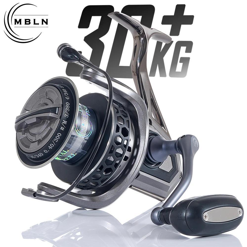 

Moulinet MBLN Série 8000-12000 - d'Aluminium & en , Frein Max de 30kg pour la Pêche en Mer & le Trolling, Force de Freinage, Coupe en Aluminium, Bras en Aluminium