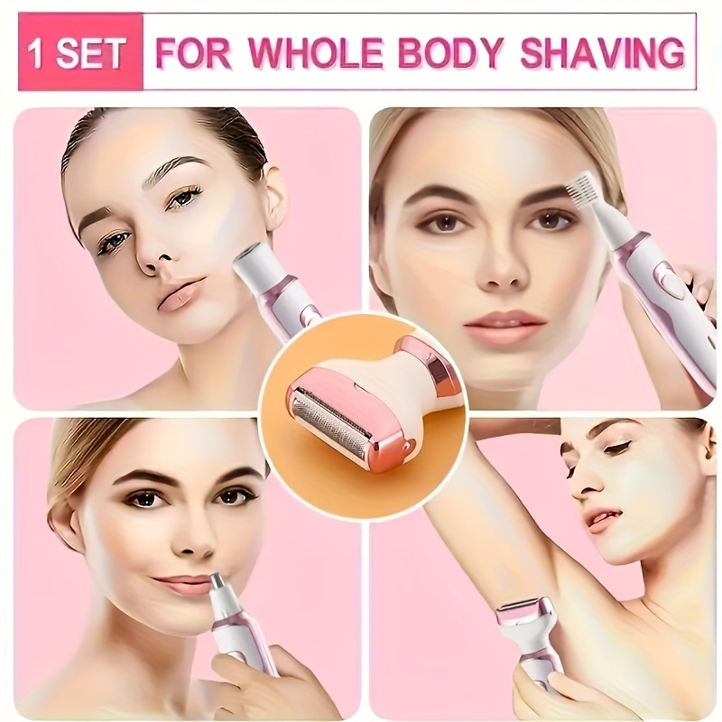 Set epilator electric multifuncțional pentru femei, încărcare USB, potrivit pentru îndepărtarea părului de pe sprâncene, nas, față, picioare și alte zone. Portabil și delicat, este un cadou perfect pentru prietenele tale.