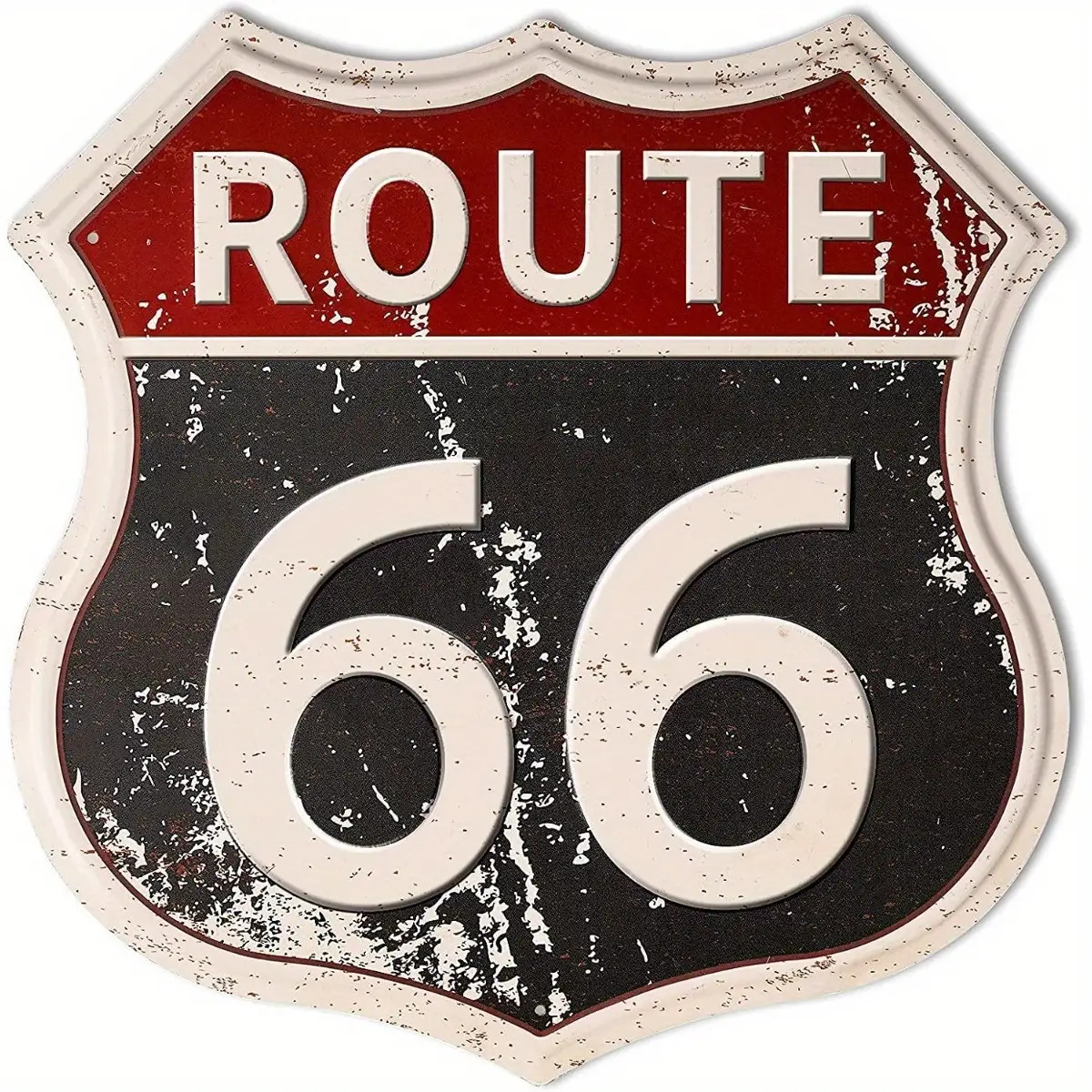 TEMU 2d Flat, Retro Route 66 Sign - Large Nostalgic Route 66 Decor - Reclaimed Wood Roadside Decor - Rustic Farmhouse, Mid-century Modern, -