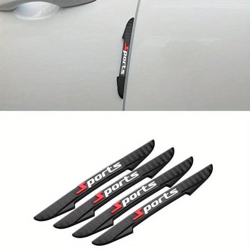 

4pcs Set Car Door Protectors - Pvc, Anti-scratch & , Sporty Exterior Styling Accessories