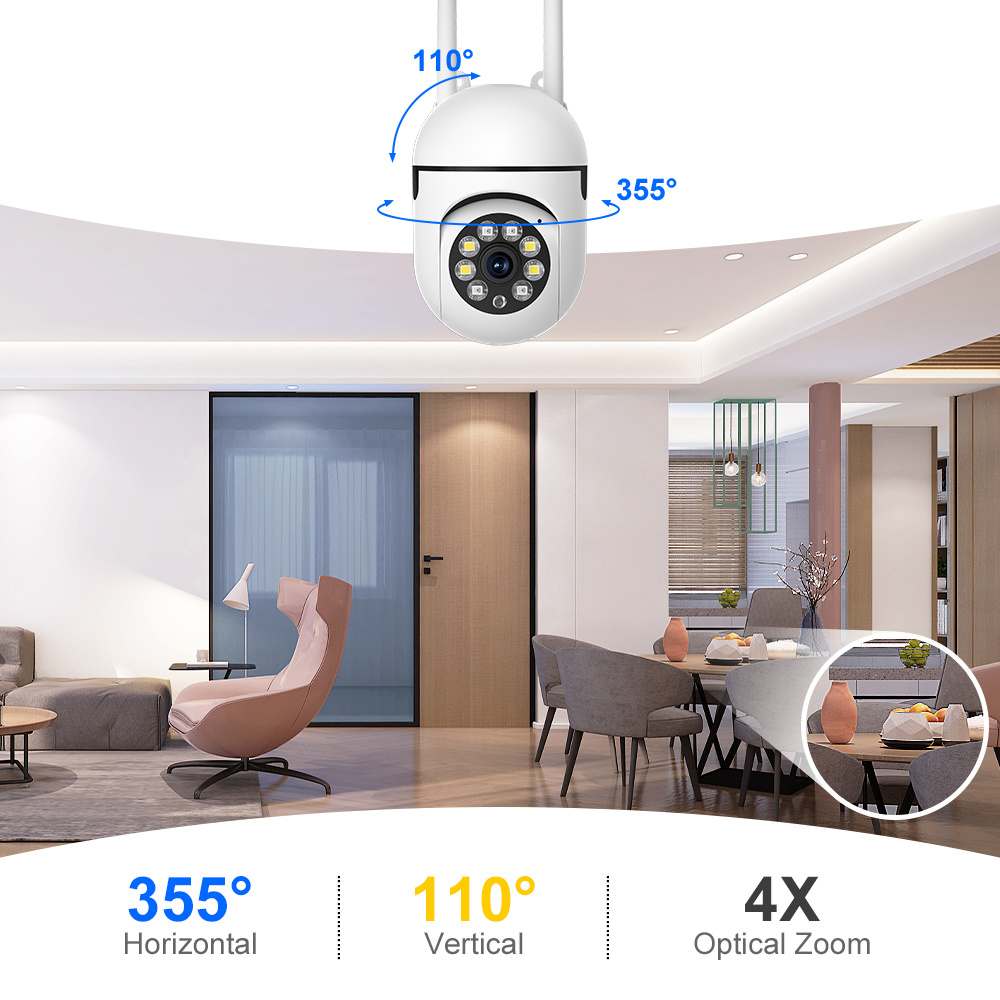 1080P Wireless Outdoor Security Camera with 5G/2.4G Wi-Fi, Smartphone App Control, 355° Pan/Tilt, Color Night Vision, 2-Way Audio, Waterproof, Motion Detection - USB Powered (No Battery) details 5