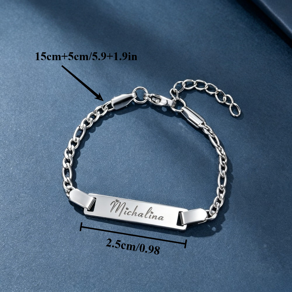 Custom Personalized Engraved Bar Bracelet - Unique Gift