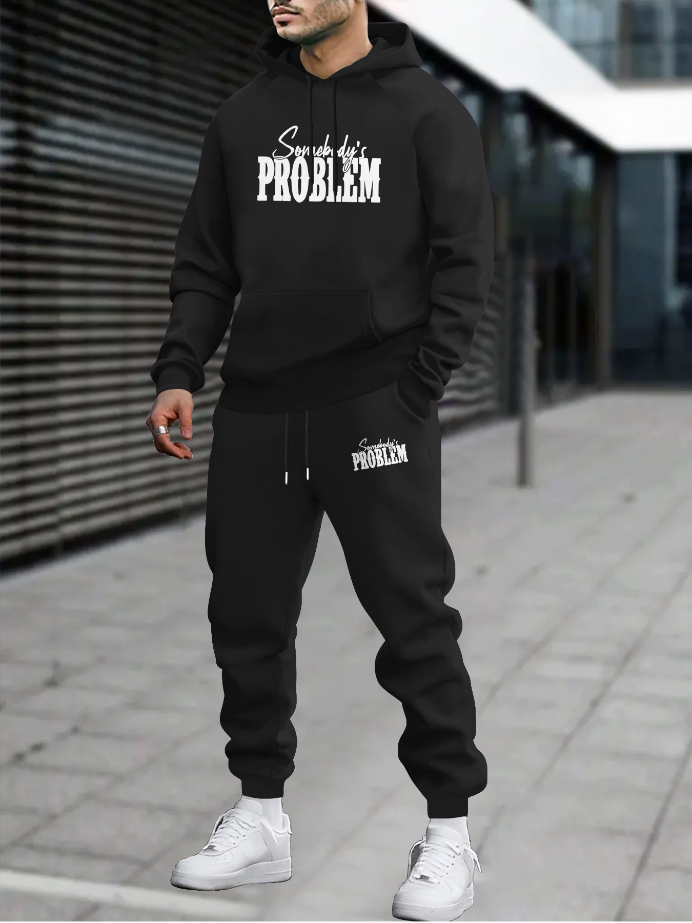 men's fashion casual hoodie sweatpants set long sleeve Temu Kuwait