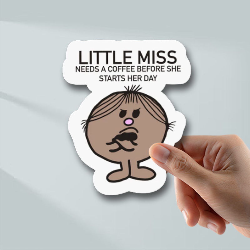 

1pc "" Vinyl Sticker - Character Design With Humorous , Laptops, Water Bottles & More, Needs A Coffee Before She Her Day