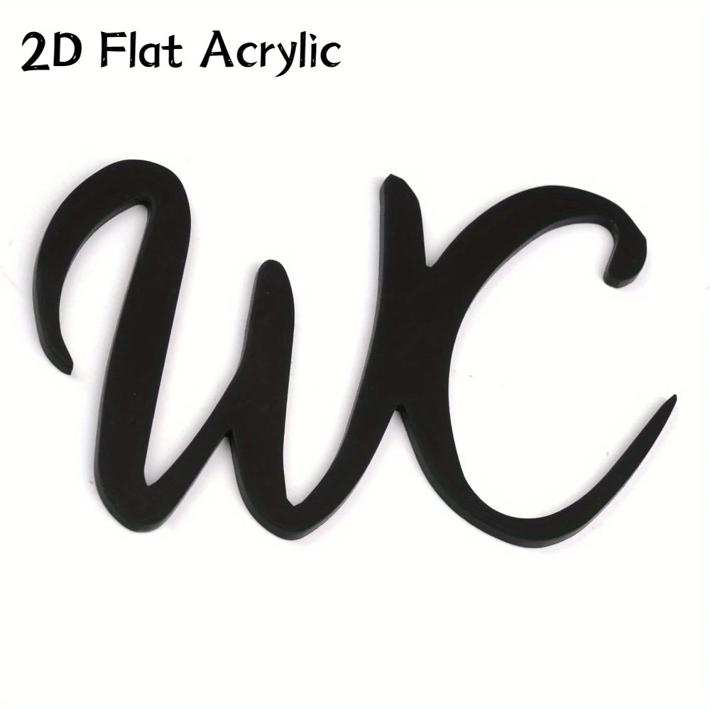 E-shop 2D Flat - [2D Flat] . 2D Flat Schwarzes Acryl WC-Schild für Badezimmertür | Keine Werkzeuge erforderlich, mit klarer visueller Kontur, moderne