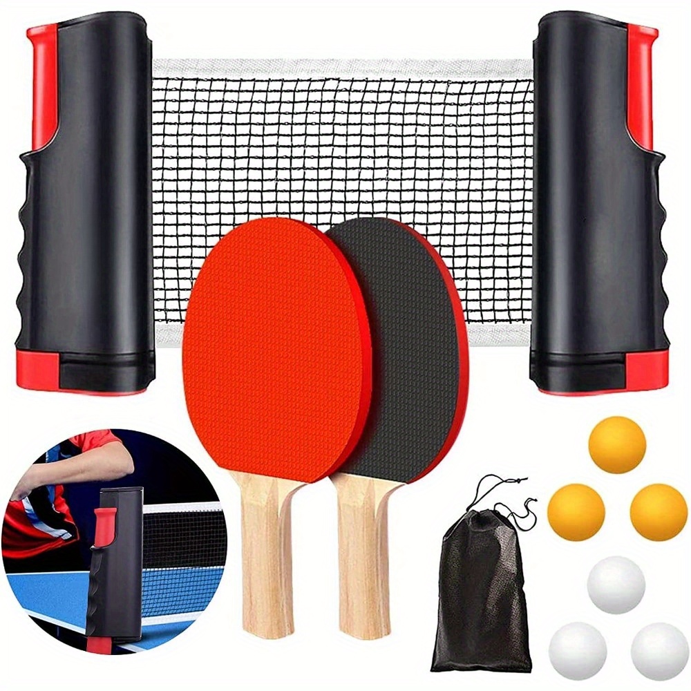 10pcs Portable Table Tennis Net Racket Set Pong Set Telescopic Pong Net Rack