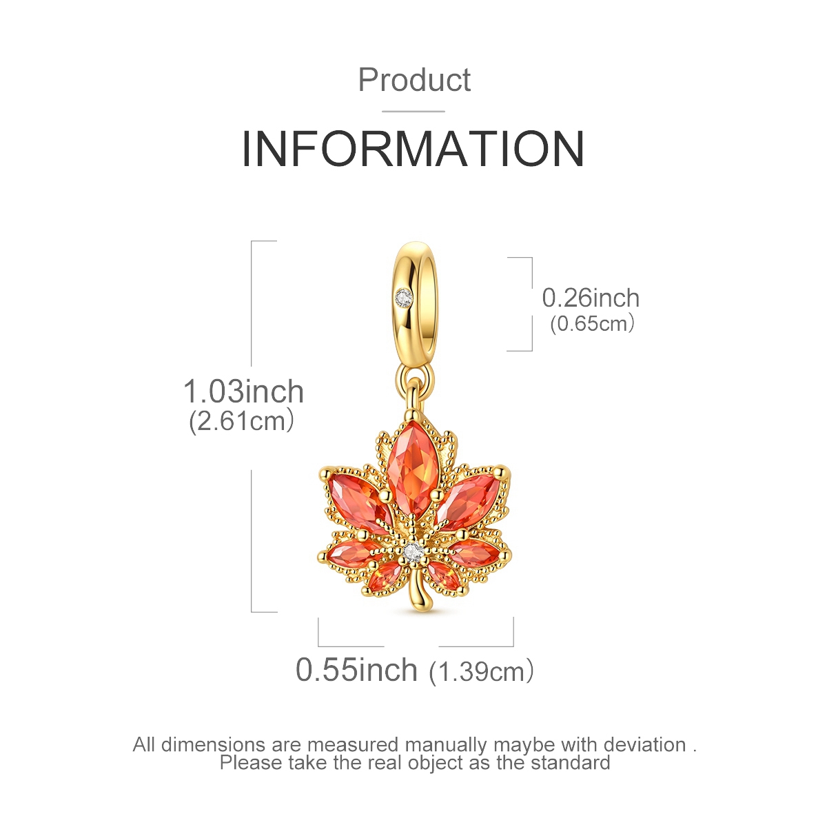 18K Gold Plated Sparkling Colored Synthetic Zircon Lotus Charm