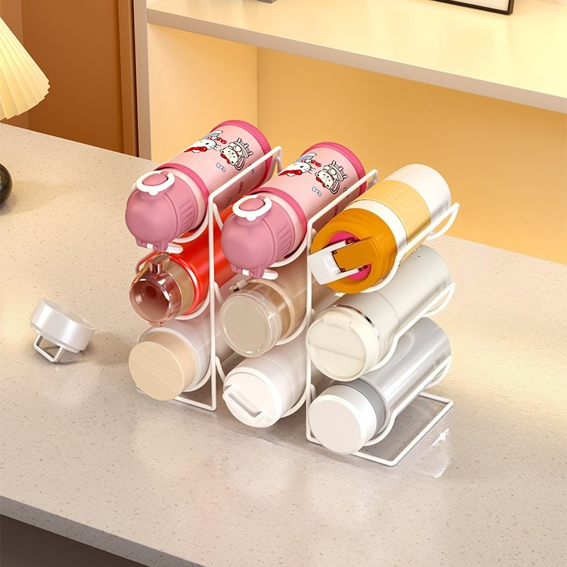 Water Bottle Storage Rack, , Portable, No Installation, No Drilling, Desktop Creative Stacking Cup Holder, Cup Storage Rack, - Organization, Make Of Space, Cup Storage Rack, Cabinet Desktop Storage