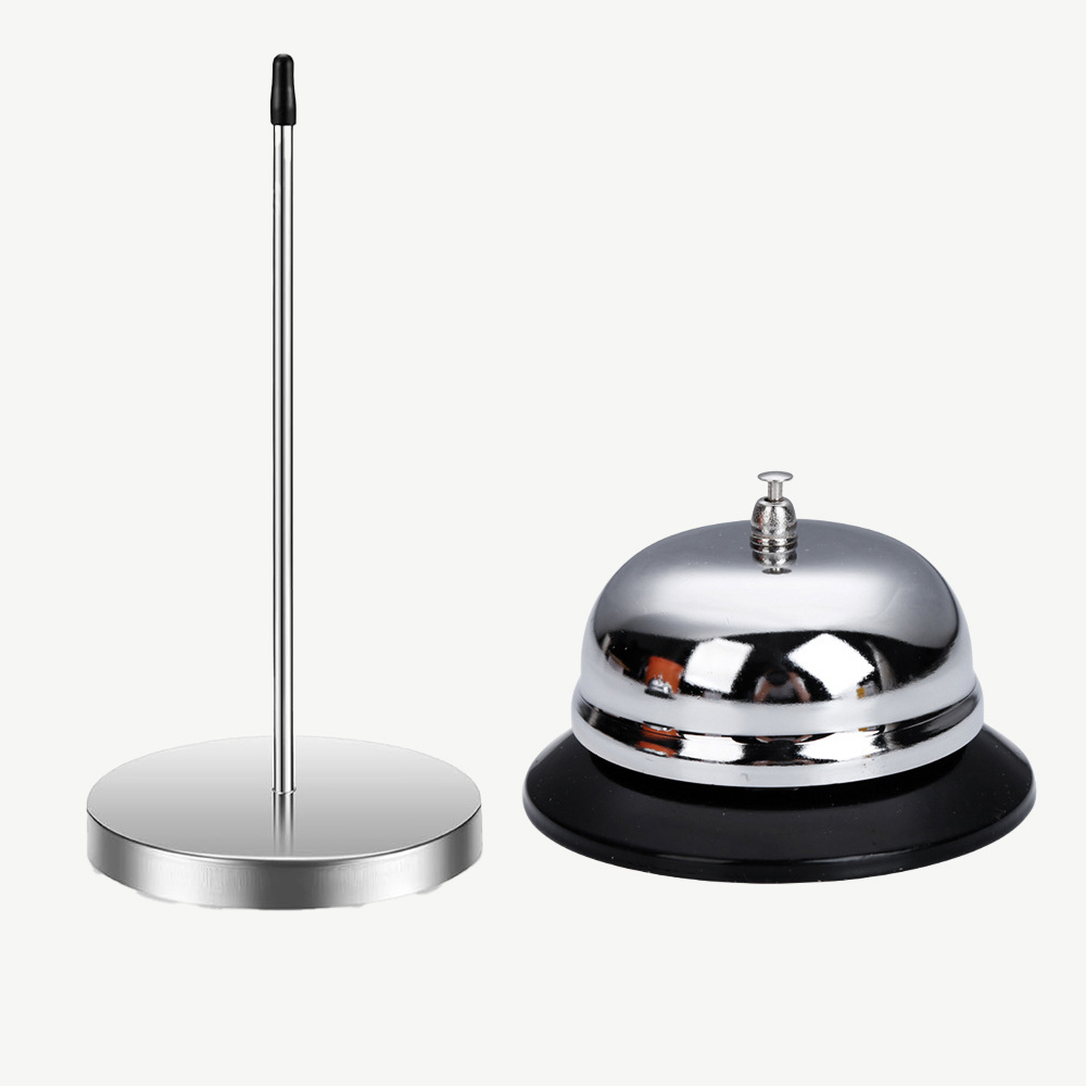 TEMU 2pcs Multifunctional Ticket Holder And Bell Combo | Stainless Steel Restaurant Order Stand, Nail Stick, Receipt/ticket Rack And Bell, Suitable