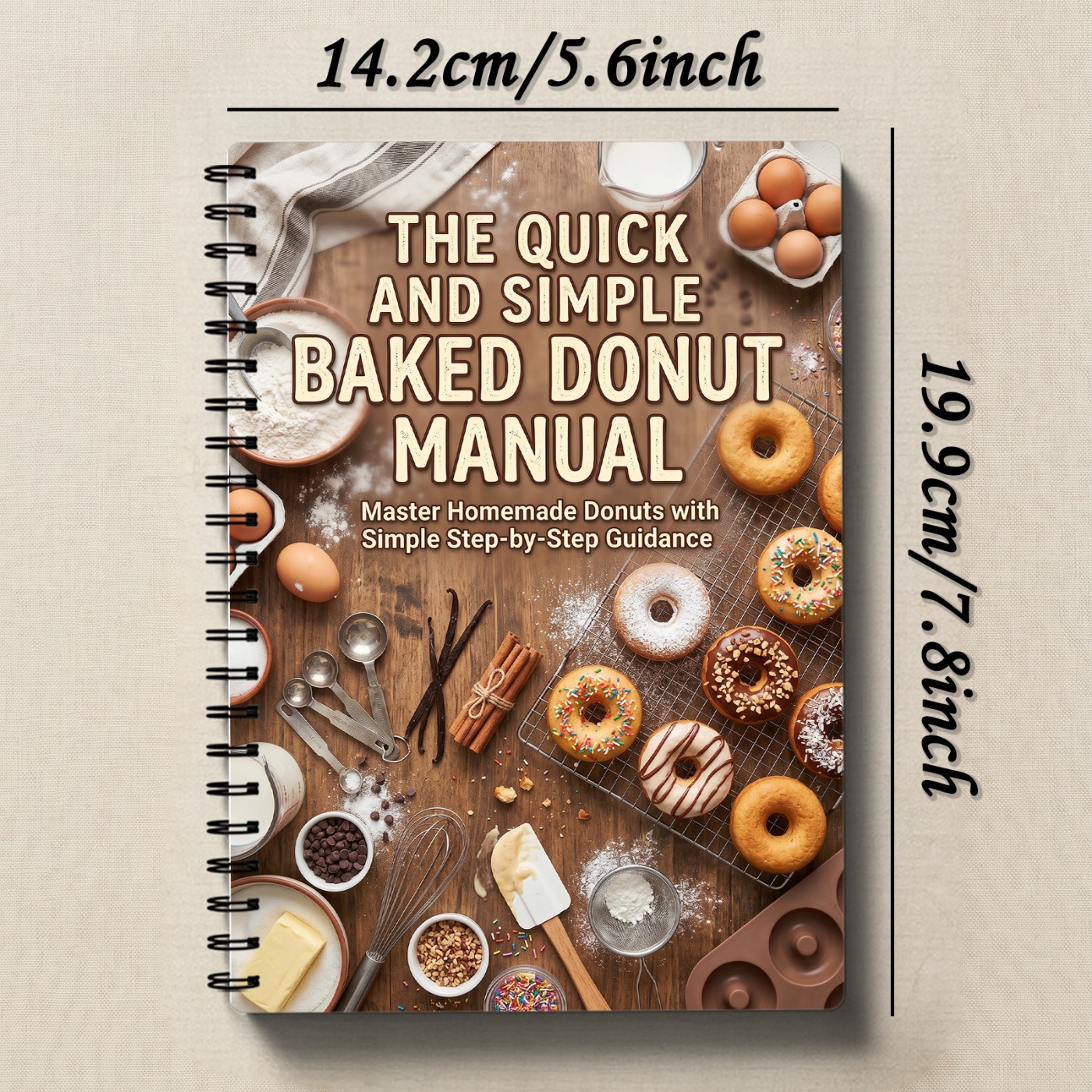 TEMU Homemade Donut Recipe Book: Spiral-bound Baking Cookbook With No-fry Sweet & Donut Recipes Suitable For, Family-friendly Donut Making Guide With
