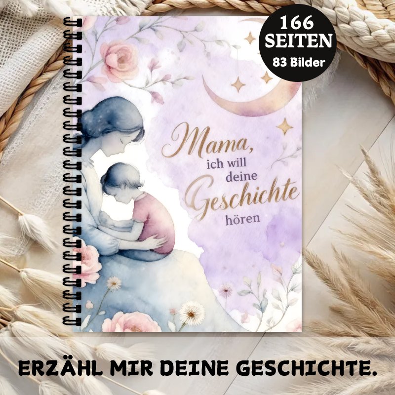 Image of German "mom, " 1pc Spiral Bound - Perfect For And Love, Family Memory Collection Organizer With Floral Celestial Design, Durable Gift For Mom