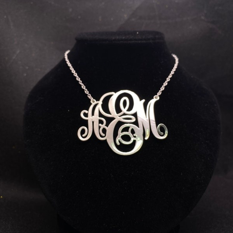 TEMU Personalized Monogrammed Necklace, Golden Initial Necklace, Customizable Monogram Jewelry, Initial Pendant Necklace, Unique For Her, Stylish