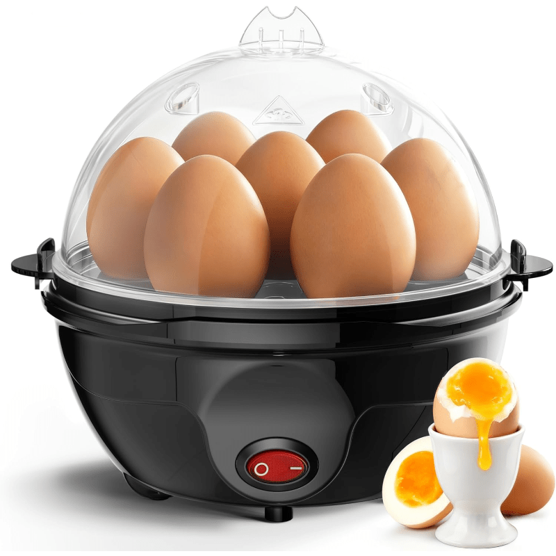 TEMU Electric Egg Steamer | One-button Operation, Quick Foolproof Cooking, Easy Clean, Black - Pvc Material, 220v-240v Power Supply, Australian
