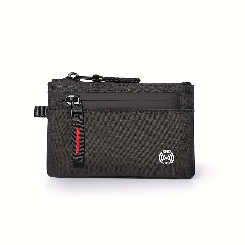 TEMU Edc Rfid Blocking Wallet| Unisex Zippered Coin Pocket| Credit Card Holder Portable Gear