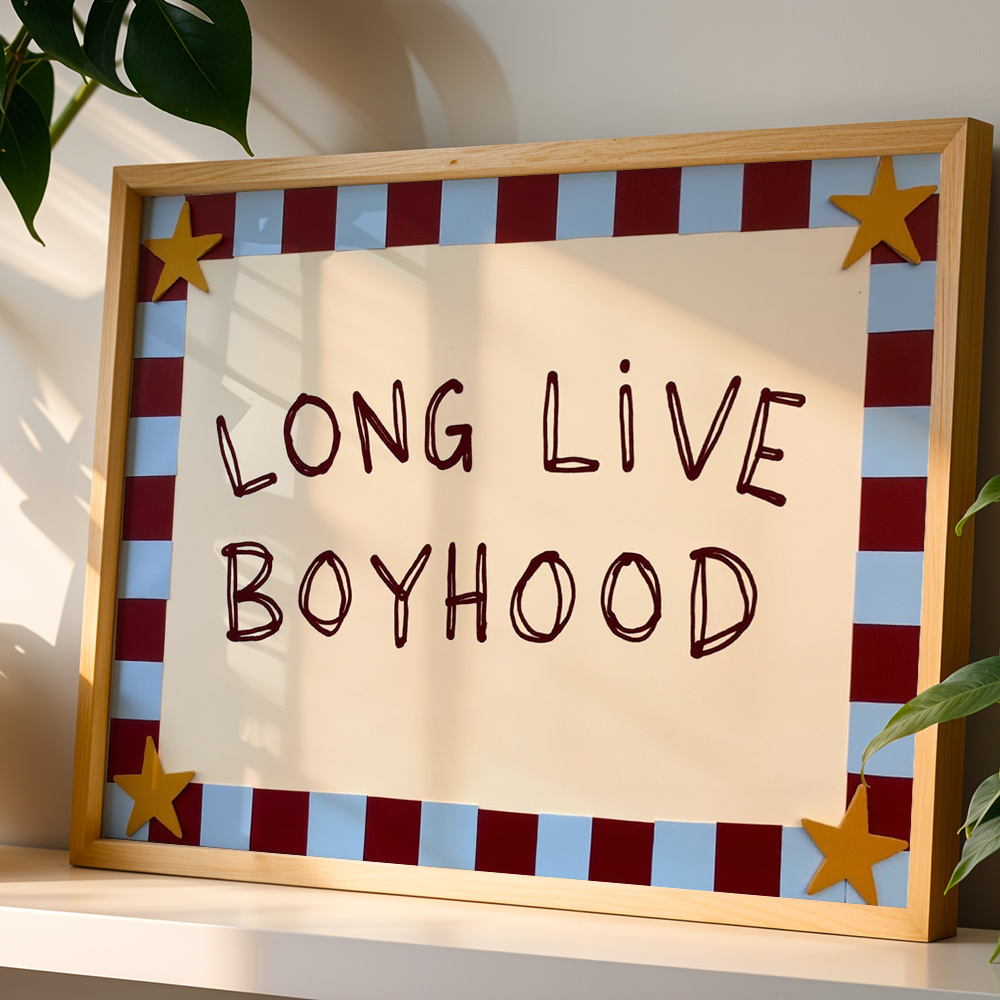 TEMU 2d Flat, 2d Flat, Retro Style Wall Arts Boyhood Posters Long Live Boyhood Canvas Prints Boyhood Wall Decor Canvas Art Print For Bedroom Living