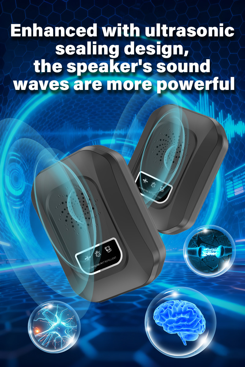 Repelente de Plagas Portátil con Tecnología de Ondas Sonoras, Ajuste Inteligente de Frecuencia y Funcionamiento Silencioso - Para Mascotas, Eliminador de Mosquitos, Moscas, Hormigas, Cucarachas - Uso en Casas, Autocaravanas - Dispositivo Compacto de Tecnología de Ondas Sonoras