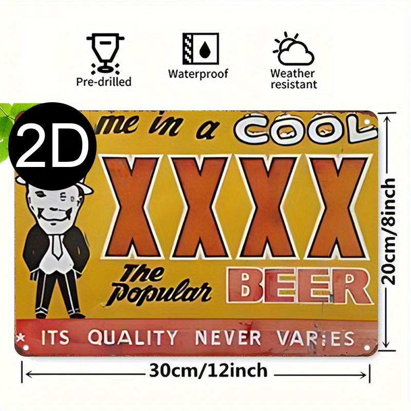 TEMU 2d Flat, 2d Flat - This Is A Vintage Metal Tin Sign Measuring 20.32cm X 30.48cm Featuring Retro Wall Art That Says " In A Cool Xxxx: The Popular