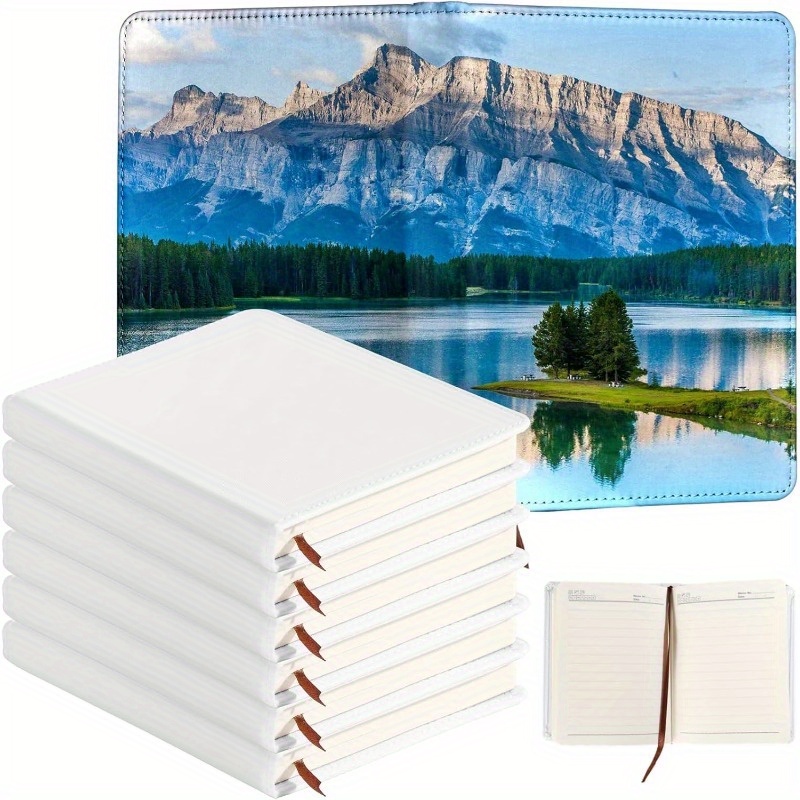 set of 2 4 6 sublimation notebooks with blank pages hard cover pu material ideal for note taking planning and diary writing office supplies 0
