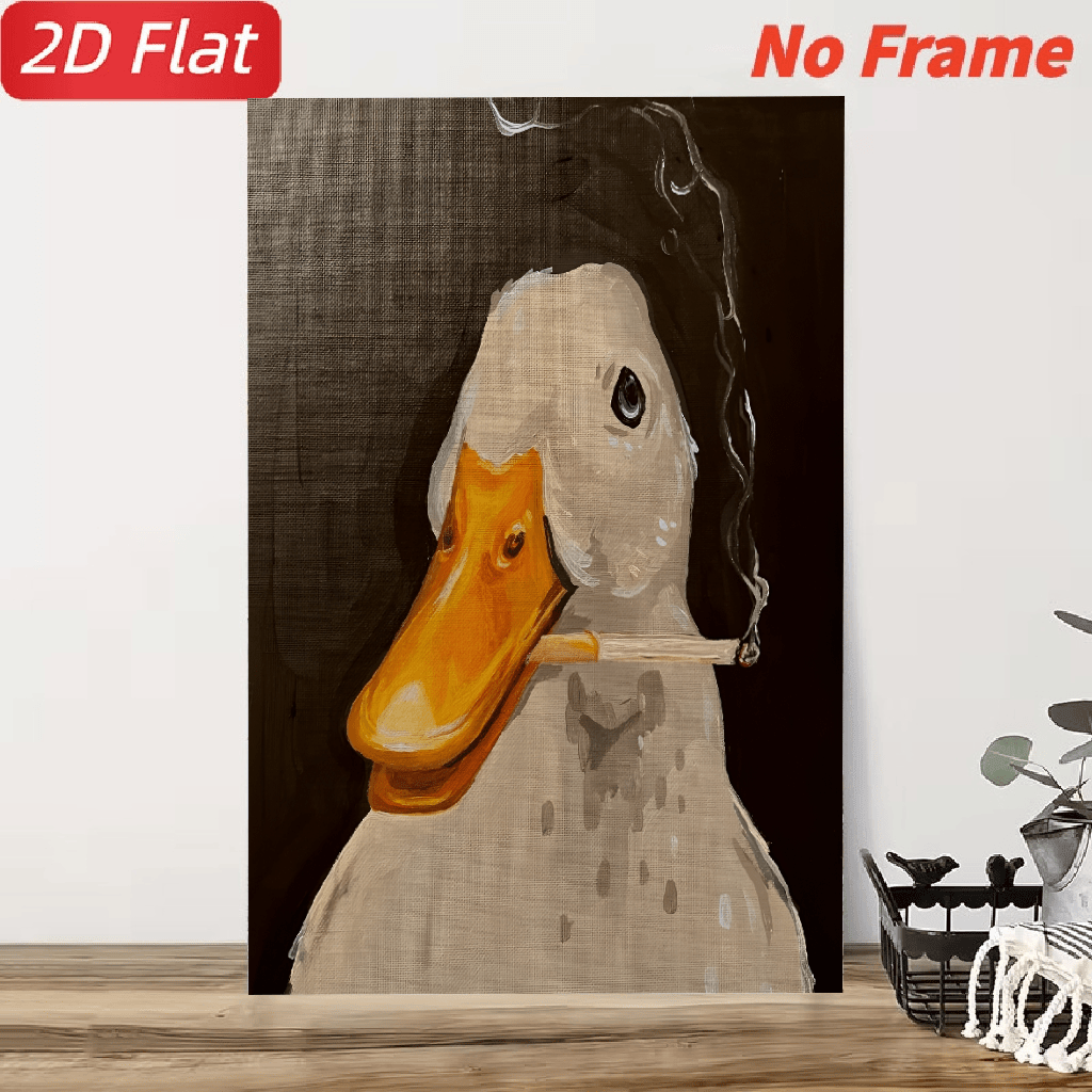 smoking duck painting sold on Temu United States