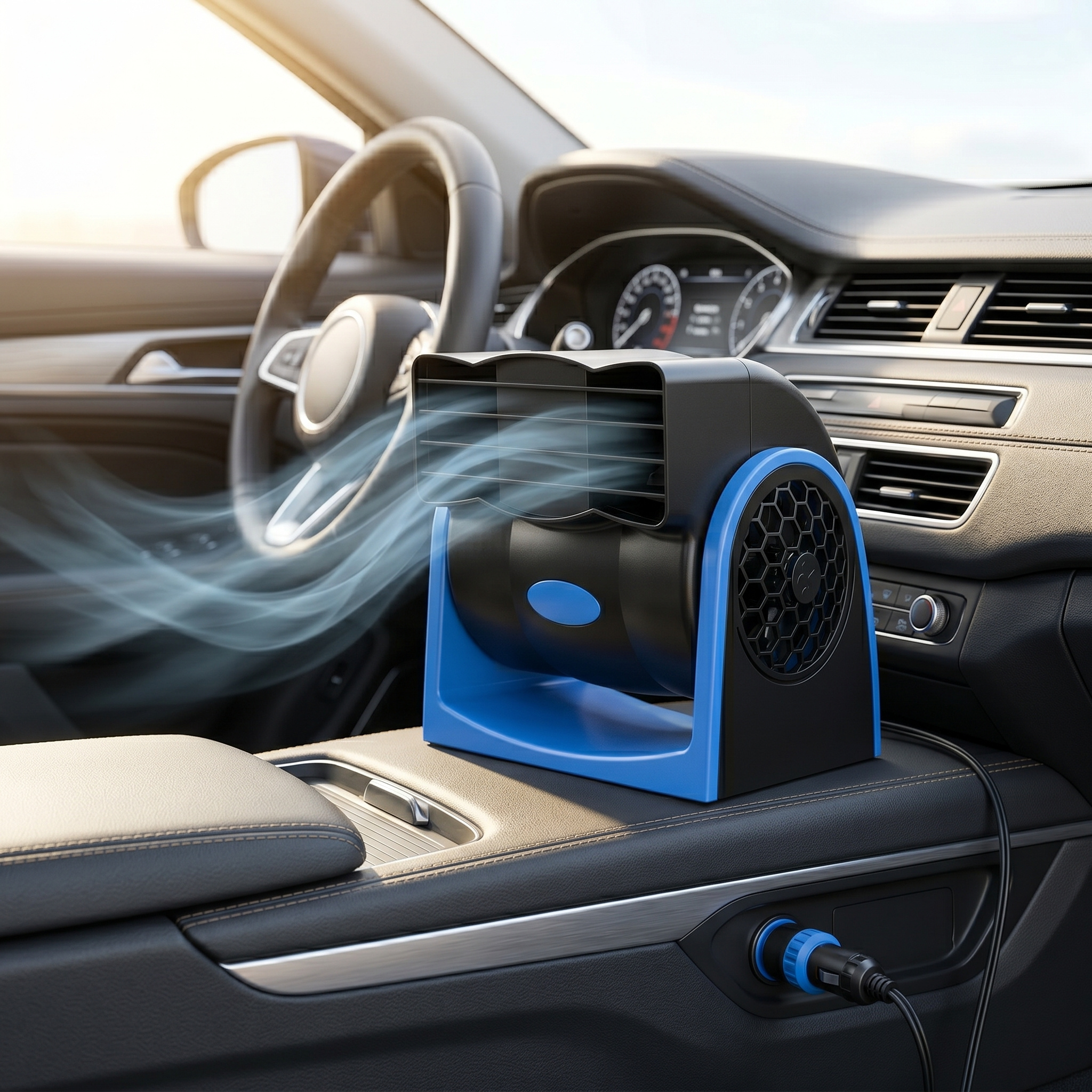 TEMU 12v Portable Car Heater& Cooling Fan 2in 1, Fast Heating Auto Windshield Defroster , Plug In Car Plug Dashboard , Universal Vehicle Accessories