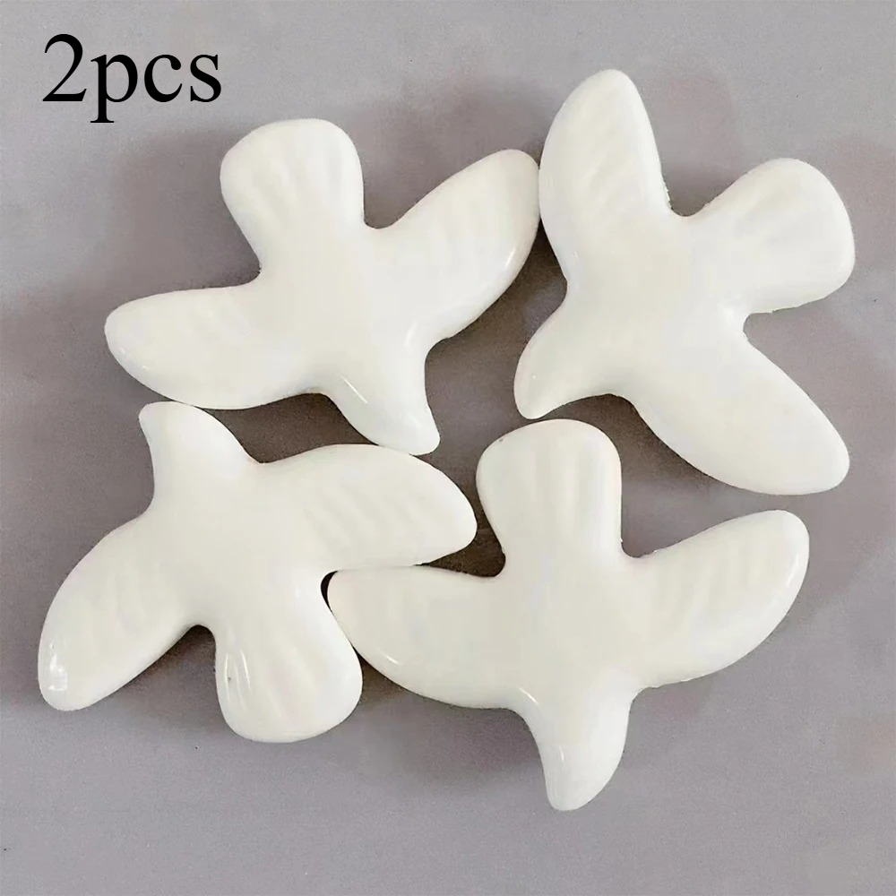 Image of 2pcs 34x43mm White Pigeon Ceramic Beads Bracelet Earring Necklace Additions Porcelain Bead For Jewelry Making