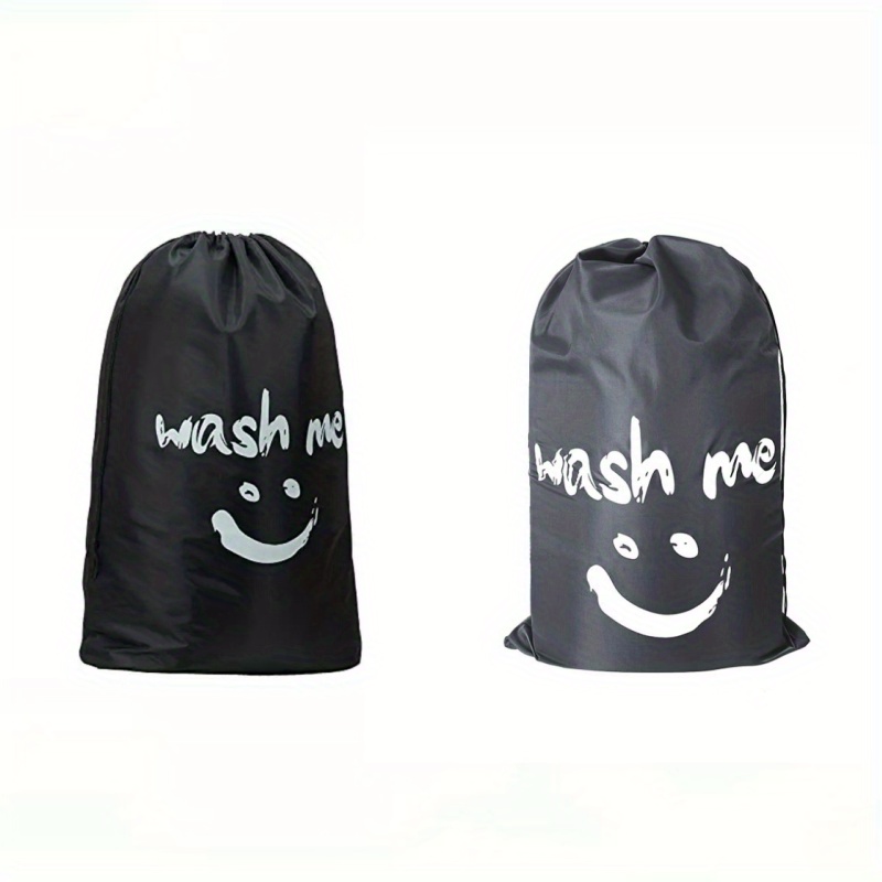 Image of 2pcs Machine Washable Dirty Clothes Storage Bag Travel Laundry Bag With Drawstring Storage Large Capacity For Easy Carrying Travel Packaging Storage Bag, Laundry Bags