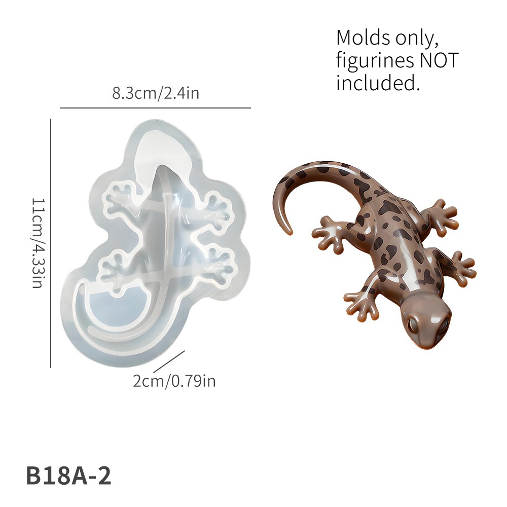 TEMU Moule en résine 3D Animal, Moules de moulage époxy Tortue Lézard Grenouille pour l'artisanat, la décoration intérieure, la fabrication de bijoux