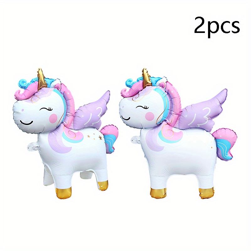 2pcs Standing Unicorn-shaped Balloon Set, Birthday Party Celebration Decorations, Holiday Party Atmosphere Decor, For Halloween, Christmas