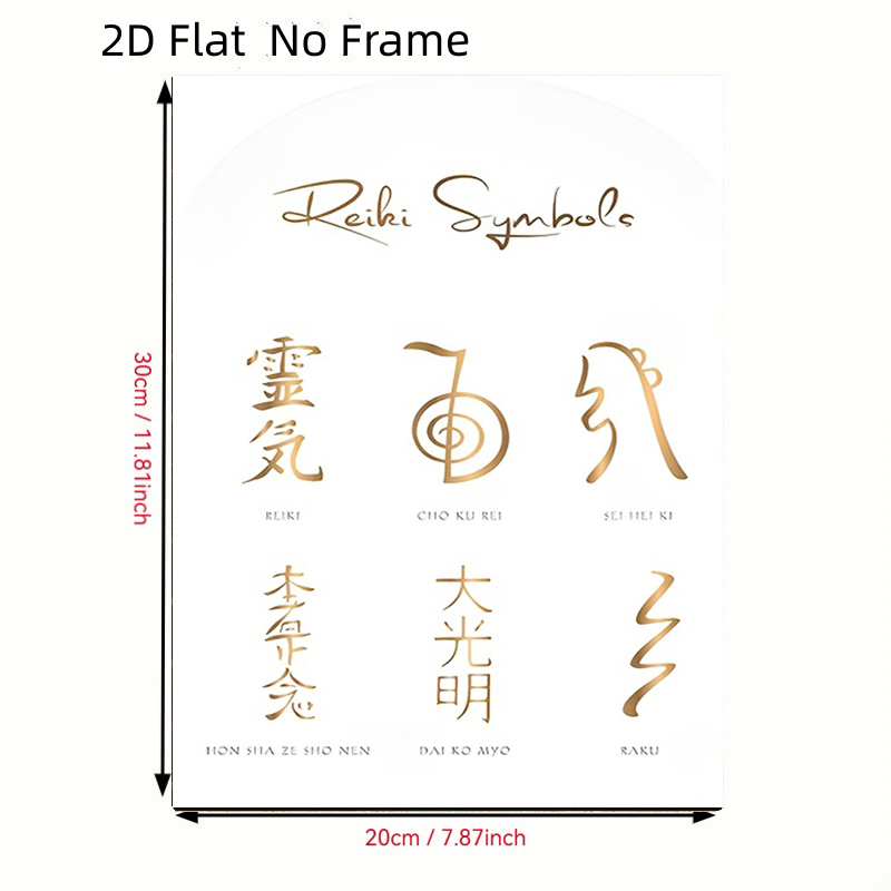 TEMU 2d Flat, 2d Flat, 2d Flat No Frame Ethereal Symbol Poster - Golden Ethereal Chart Frameless Wall Art, Suitable For Women, Meditation Space,