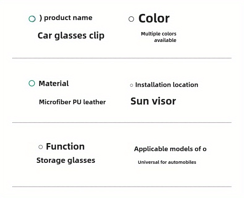 2pcs Magnetic PU Leather Fashion Sun Visor Glasses Holder - with Card Slot, One-Hand Operation, Multiple Colors (Black, Gray, Beige, Red-Brown), Driver's Side Interior Accessory, Stylish Glasses Mount