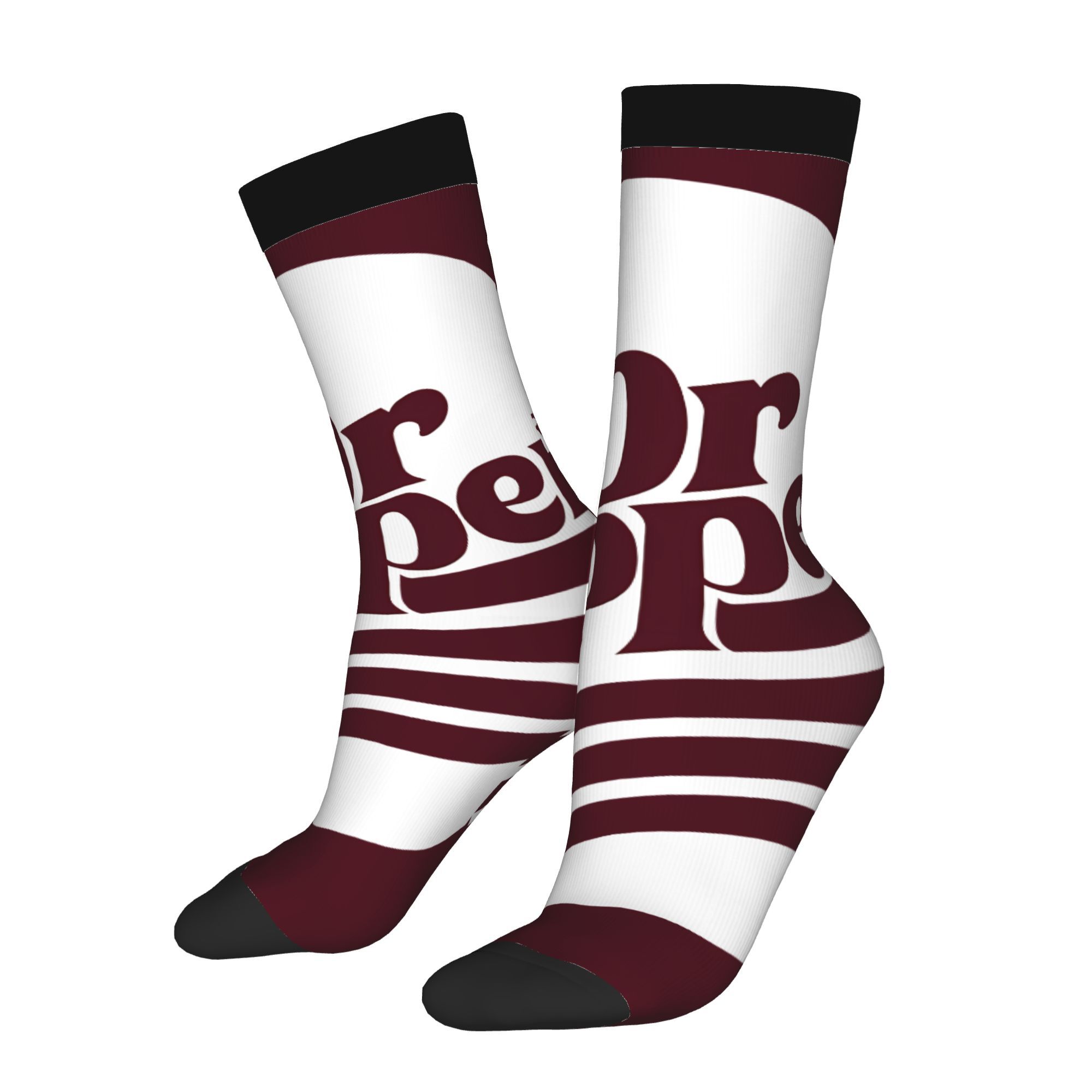 TEMU 2d Print Design 1 Pair Men' Drink Lover Printed Socks Novelty Crew Socks For Outdoor Streetwear Accessory Hand Wash Or