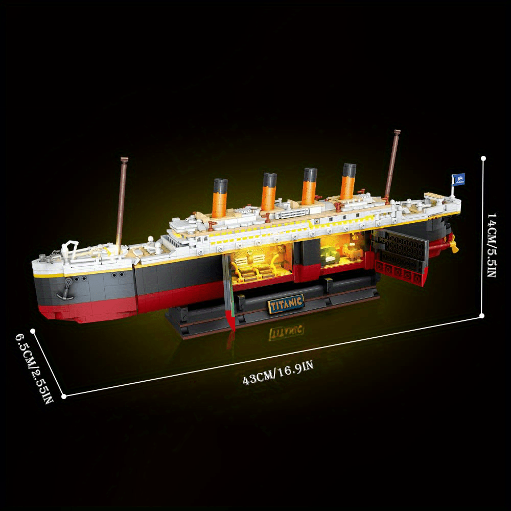 1881 Sztuk Zestaw Klocków Do Budowy Modelu Statku Titanic, Materiał ABS, Zestaw Do Budowy DIY Dla Dorosłych, Edukacyjna Zabawka Do Dekoracji Domu I Prezentów, Idealna Na Boże Narodzenie, Halloween, Walentynki, * Rok