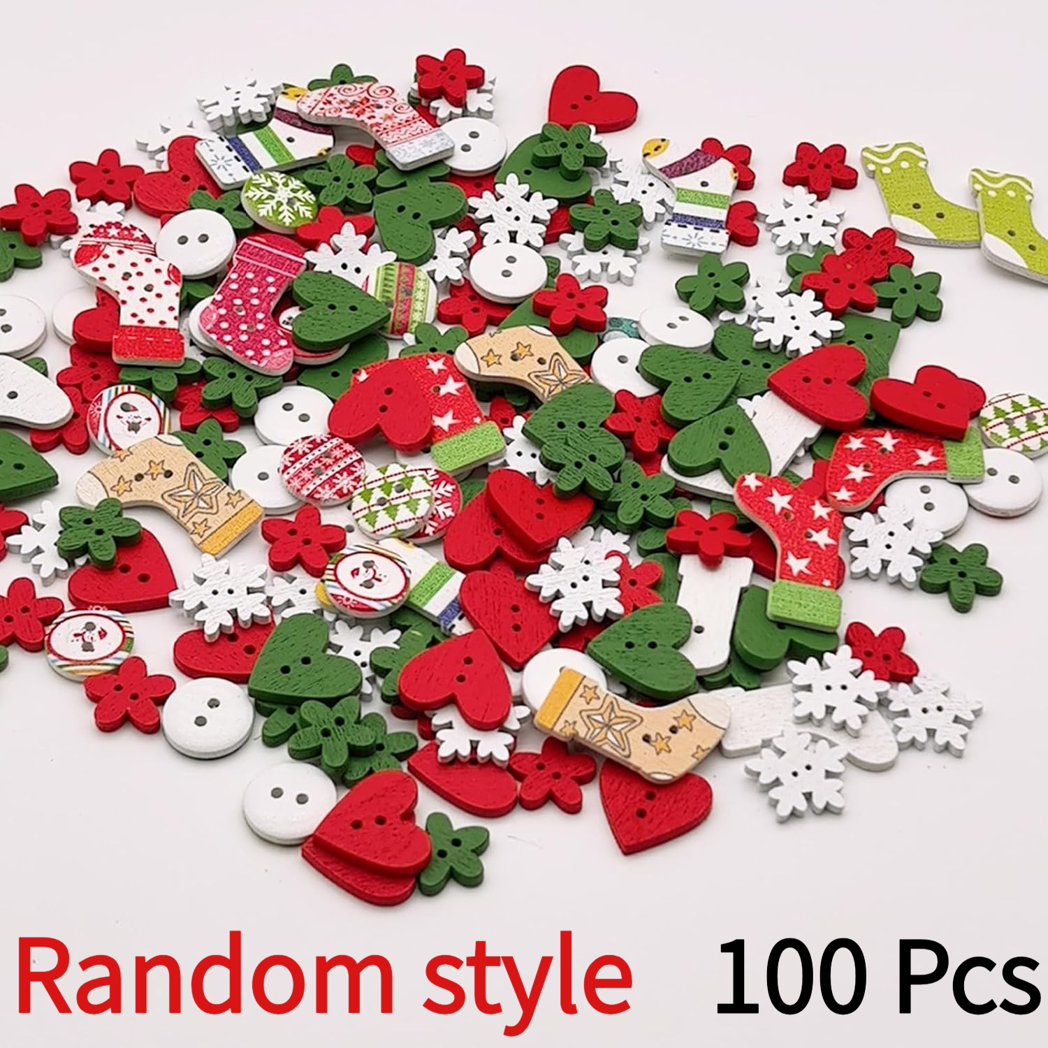 TEMU 100 pièces, Boutons en bois pour loisirs créatifs, Plusieurs styles, tailles et , Boutons série Noël, Accessoires de couture pour vêtements,