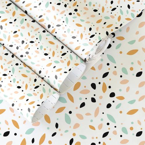 1 rolle 45x100cm (17.7x39.4in) multicolor tapete selbstklebend blumen wandtapete abnehmbar leicht zu blattmuster kontaktpapier selbstklebend für wohnzimmer schlafzimmer küche, saisonale ornament, abwischbare oberfläche (wand nicht enthalten)